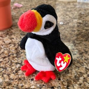 Ty Puffin Plush Toy - Black, White, and Red